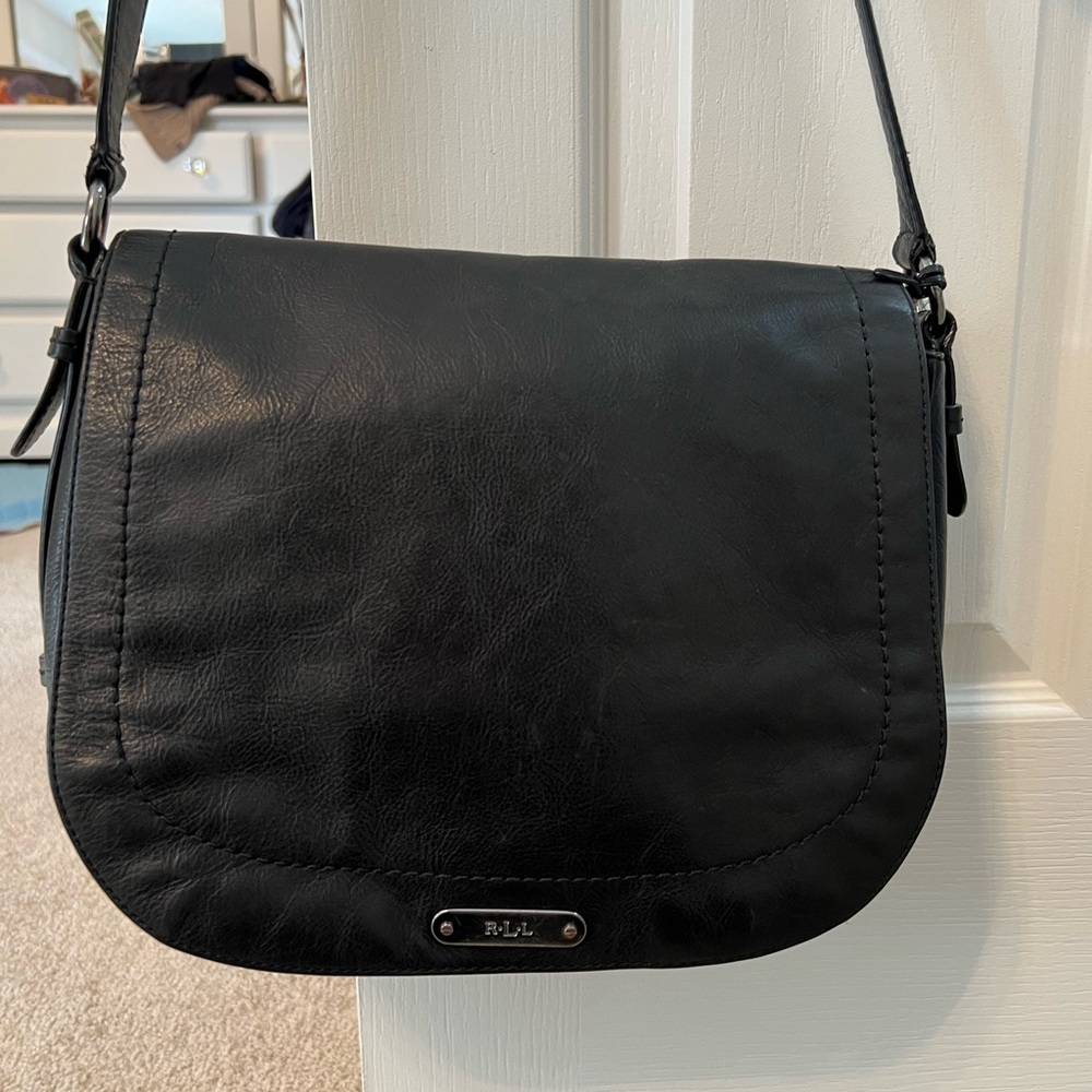 Ralph Lauren Black Leather Crossbody Bag